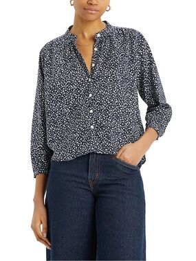 Levi's Women's Lilah Button-Front 3/4-Sleeve Blouse-Alarcon Floral Navy